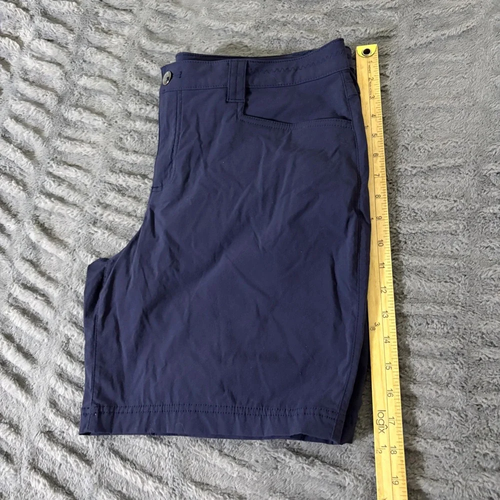 Eddie Bauer Womens 14 Navy Blue Hiking Shorts Nylon Spandex Stretch Outdoor